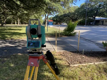 Total station set up for residential and boundary survey work